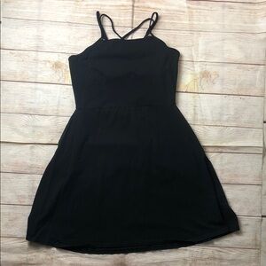 Pact Black Knit Fit And Flare Mini Dress